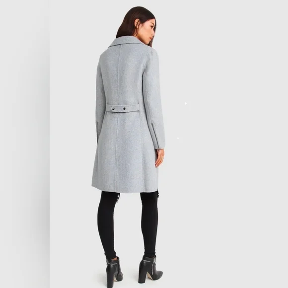 Belle & Bloom Grey Wool Blend Moto Coat - Picture 3 of 7